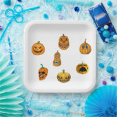 Halloween Pumpkins. Papieren Bordje (Feest)