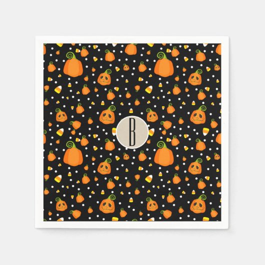 Halloween Pumpkins Whimsical Pattern Party Servet (Voorkant)