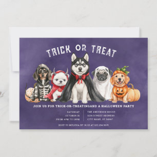 Halloween Puppies Trick or treat Uitnodiging