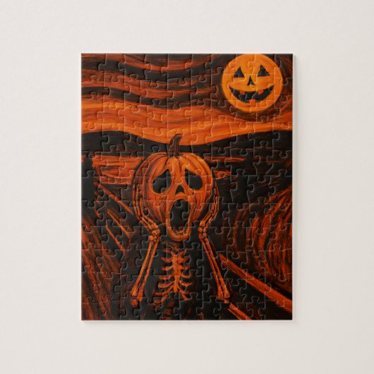 Halloween Puzzel - Pumpkin Skeleton "De Schreeuw" (Verticaal)