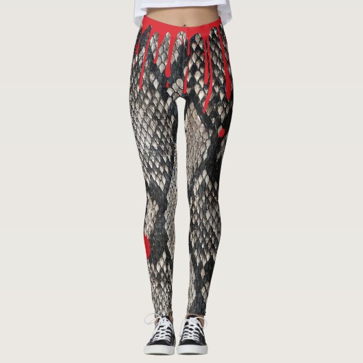 Halloween Python Snake Skin - Driving Blood Leggings (Voorkant)