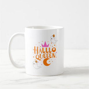 Halloween Queen, Halloqueen, Retro Halloween Art Koffiemok