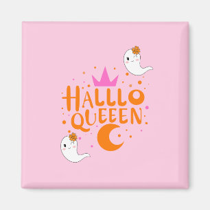 Halloween Queen, Halloqueen, Retro Halloween Art Magneet
