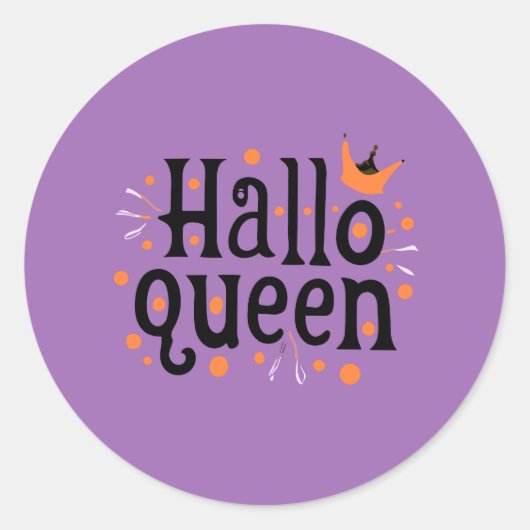 Halloween Queen, Halloqueen, Retro Halloween Art Ronde Sticker (Voorkant)
