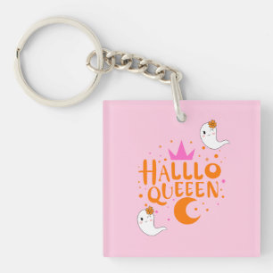 Halloween Queen, Halloqueen, Retro Halloween Art Sleutelhanger