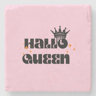 Halloween Queen, Halloqueen, Retro Halloween Art Stenen Onderzetter
