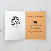 Halloween Quote Black Cat Witch Bat Cemetery Mummy Kaart (Binnen)