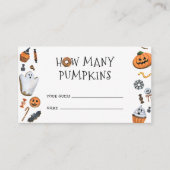 Halloween raad eens hoeveel pompoenen er zijn informatiekaartje (Voorkant)