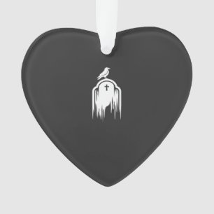 Halloween Raaf Grafsteen Silhouet Ontwerp Ornament