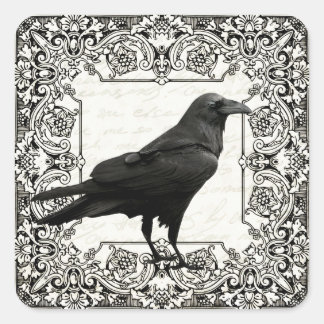 Halloween-raaf Vierkante Sticker