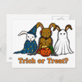 Halloween Rabbits Trick of Treating Briefkaart (Voorkant / Achterkant)