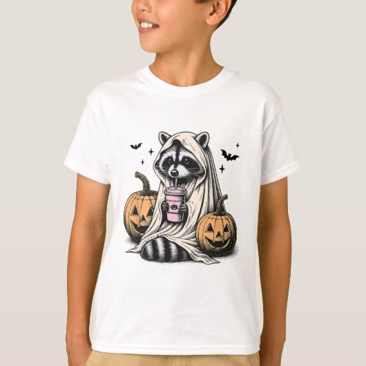 Halloween Raccoon Ghost T-shirt (Voorkant)