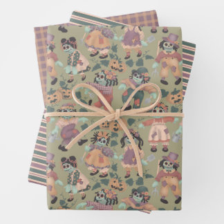 Halloween Rag Doll Zombies inpakpapier (2) Vel