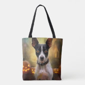 Halloween Rat Terrier met pompoenen eng Draagtas (Achterkant)