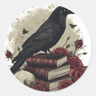 Halloween Raven Crow Ronde Sticker
