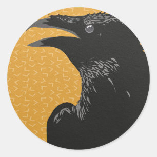 Halloween Raven Crow Ronde Sticker