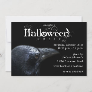 Halloween Raven Invitation Kaart