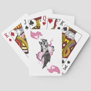 Halloween Raven met Lotus Hands Art Kaart spelen