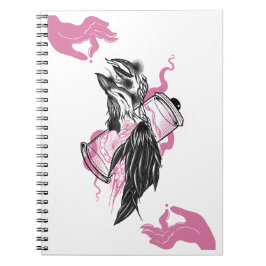 Halloween Raven met Lotus Hands Art Spiral Notebo Notitieboek