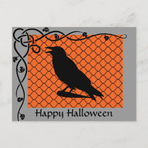 Halloween Raven Silhouette Briefkaart