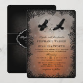 Halloween Ravens en Harten Evermore Wedding Kaart (Voorkant / Achterkant)