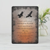 Halloween Ravens en Harten Evermore Wedding Kaart (Staand voorkant)