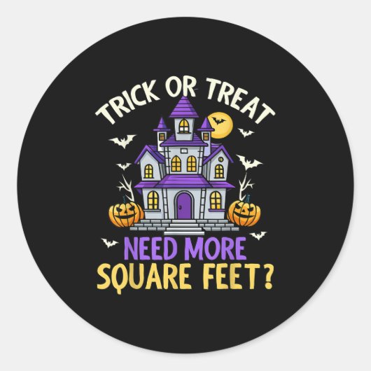 Halloween Real Estate Agent Broker Funny Realtor M Ronde Sticker (Voorkant)