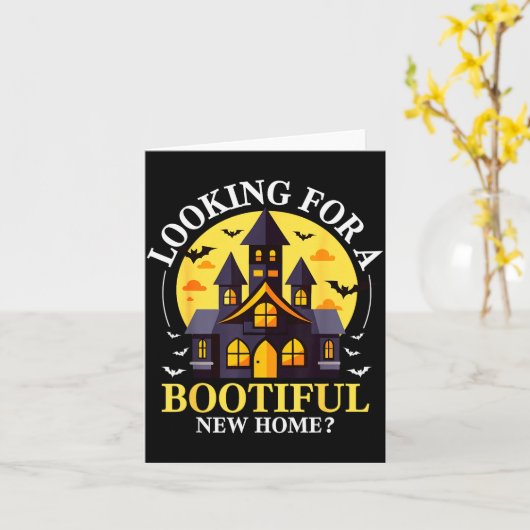 Halloween Real Estate Agent Funny Realtor Bootiful Kaart (Gele Bloem)