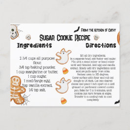 Halloween Recept Kaarten, Halloween Cookies Briefkaart