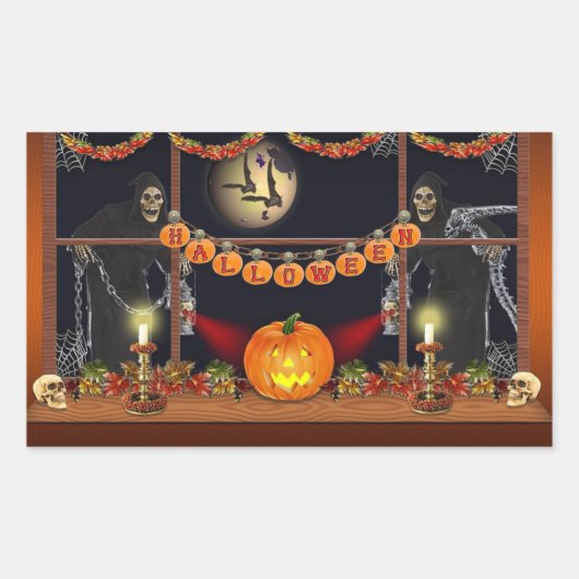 Halloween Rechthoekige Sticker (Voorkant)