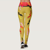 Halloween Red Black Gold Lightning Bolts Leggings (Achterkant)