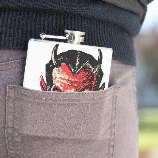  Halloween Red Devil Head Heupfles (Voorbeeld)