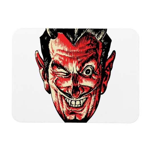 Halloween Red Devil Head Magneet (Horizontaal)