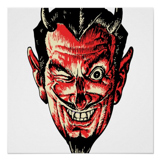  Halloween Red Devil Head Perfect Poster (Voorkant)
