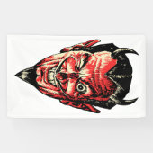 Halloween Red Devil Head Spandoek (Horizontaal)