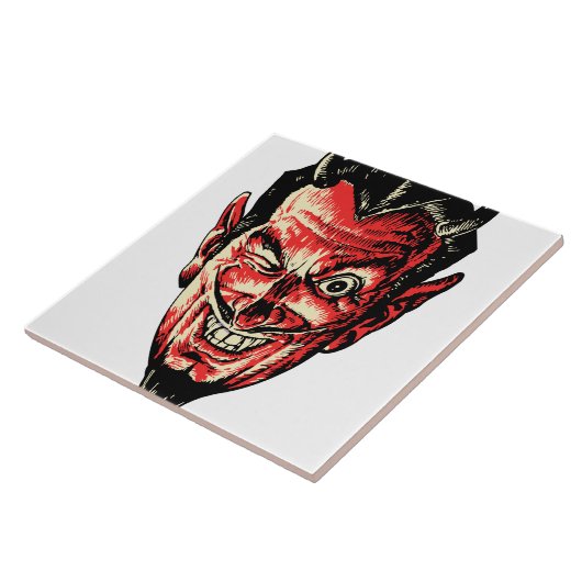  Halloween Red Devil Head Tegeltje (Zijkant)