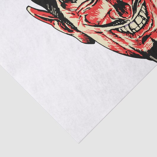  Halloween Red Devil Head Tissuepapier (Detail)