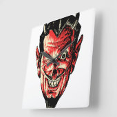  Halloween Red Devil Head Vierkante Klok (Hoek)