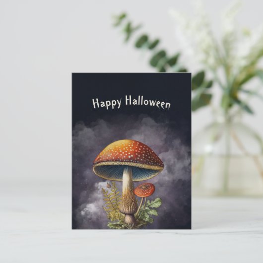 Halloween Red Mushroom Feestdagenkaart (Staand voorkant)