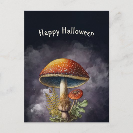 Halloween Red Mushroom Feestdagenkaart (Voorkant)