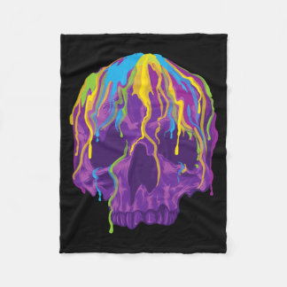 Halloween Regenboog Skelet Hoofd Smeltende Schedel Fleece Deken