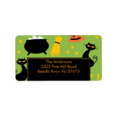 Halloween retouradres label Fun Black Cat (Voorkant)
