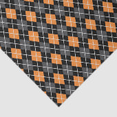Halloween Retro 1950s Argyle Oranje Grey Black Tissuepapier (Detail)