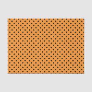 Halloween Retro Black Polka Dots op Sinaasappel Tissuepapier