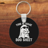 Halloween Retro Boo Ghost Dit is een of ander boek Sleutelhanger (Voorkant)