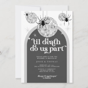 Halloween Retro Disco Spinnen Bruiloft Uitnodiging