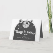 Halloween Retro Disco Spinnen & Disco Bal Bruiloft Bedankkaart (Voorkant)