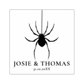 Halloween Retro Disco Spinnen & Disco Bal Bruiloft Rubberstempel (Afrduk)