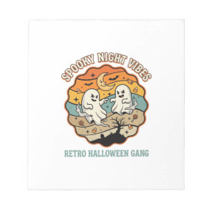 Halloween Retro Geesten Nacht Notitieblok