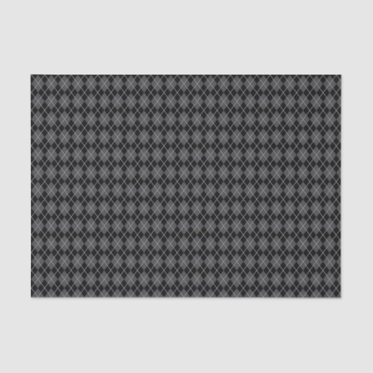 Halloween Retro Gray Black Argyle Tissuepapier (Voorkant)
